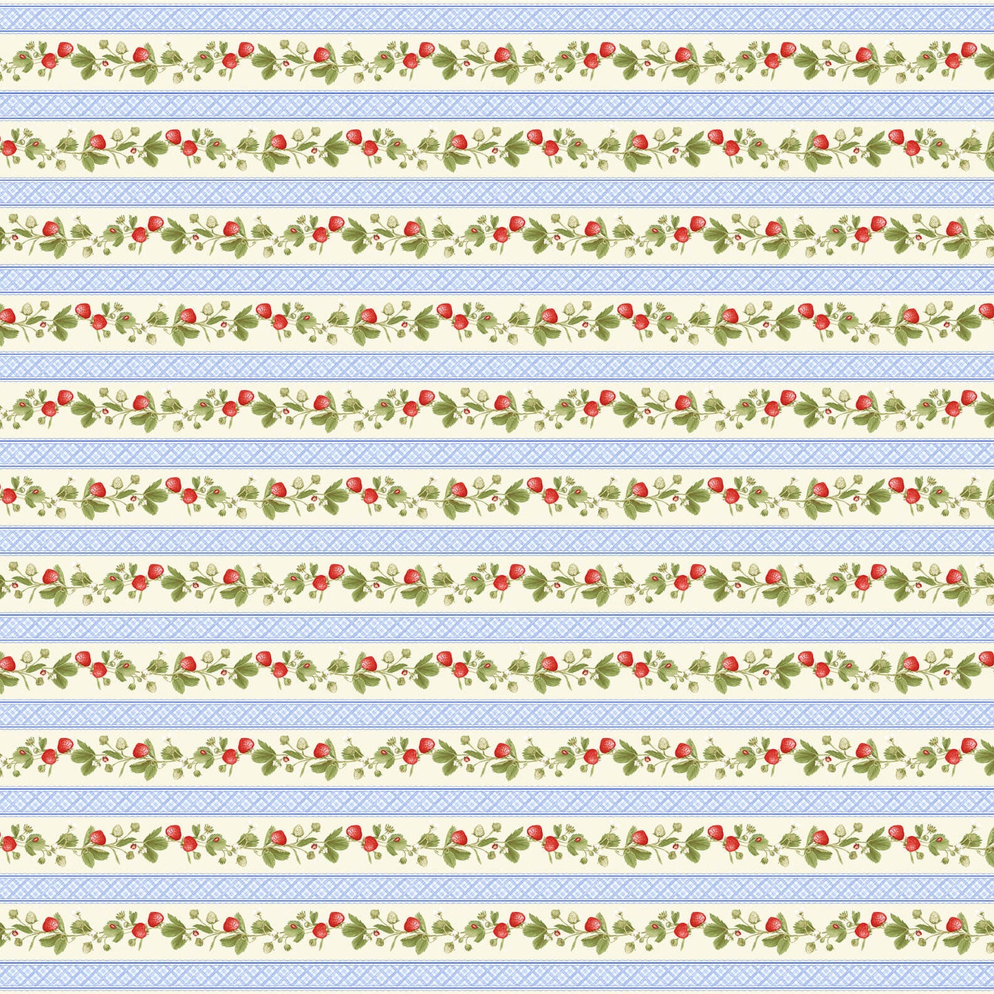 Strawberry Garden Large Strawberry Vine Multi Jane Shasky Henry Glass Cotton Fabric