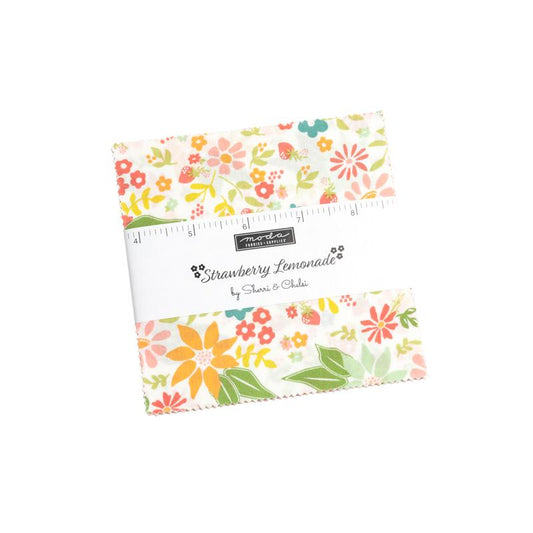 Strawberry Lemonade 5" Squares Charm Pack 42 pcs Sherri & Chelsi Moda Cotton Fabric MD-37670PP