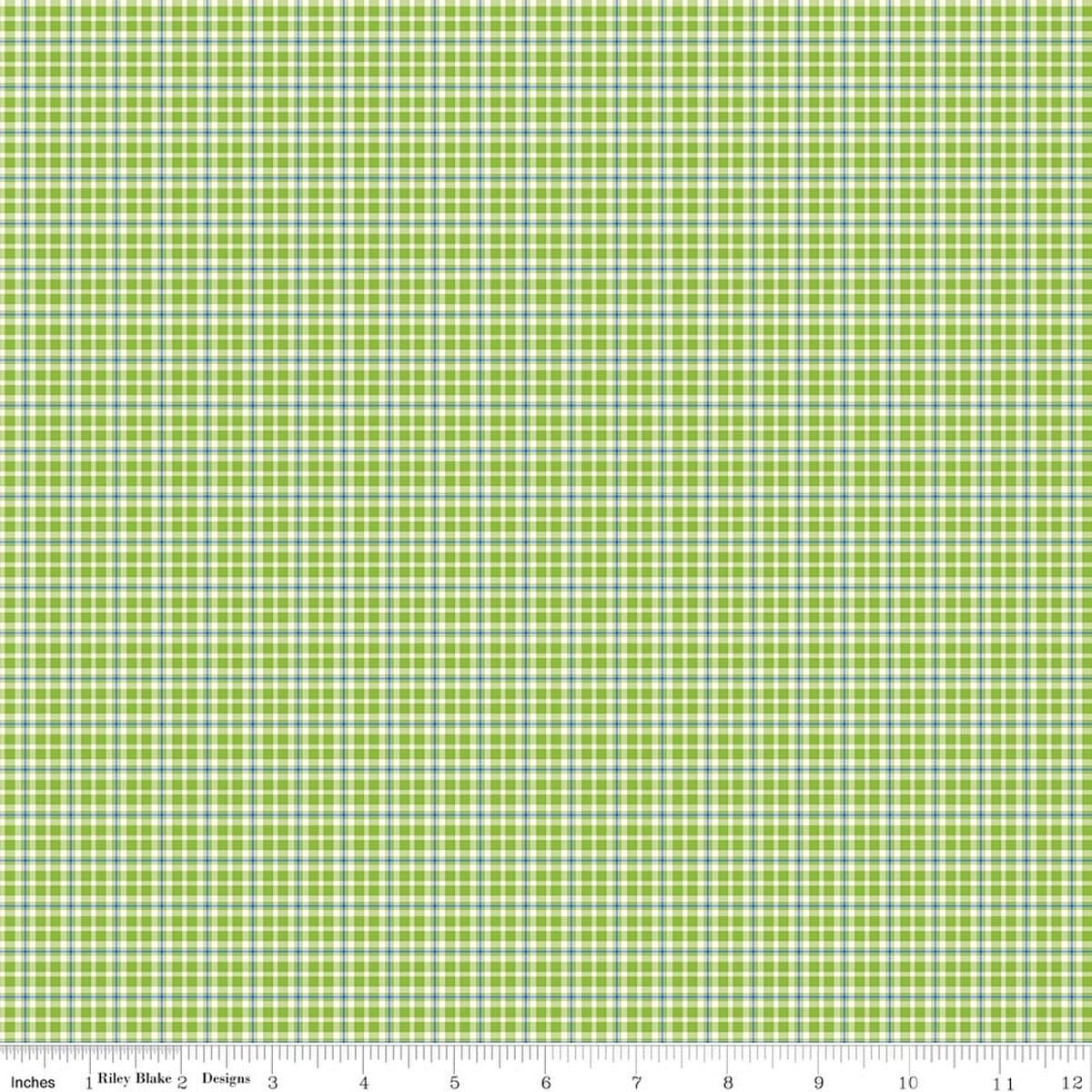 Summer's Town Plaid Green Sandy Gervais Riley Blake Designs Cotton Fabric RB-C17536-GREEN | US Fabric Shop