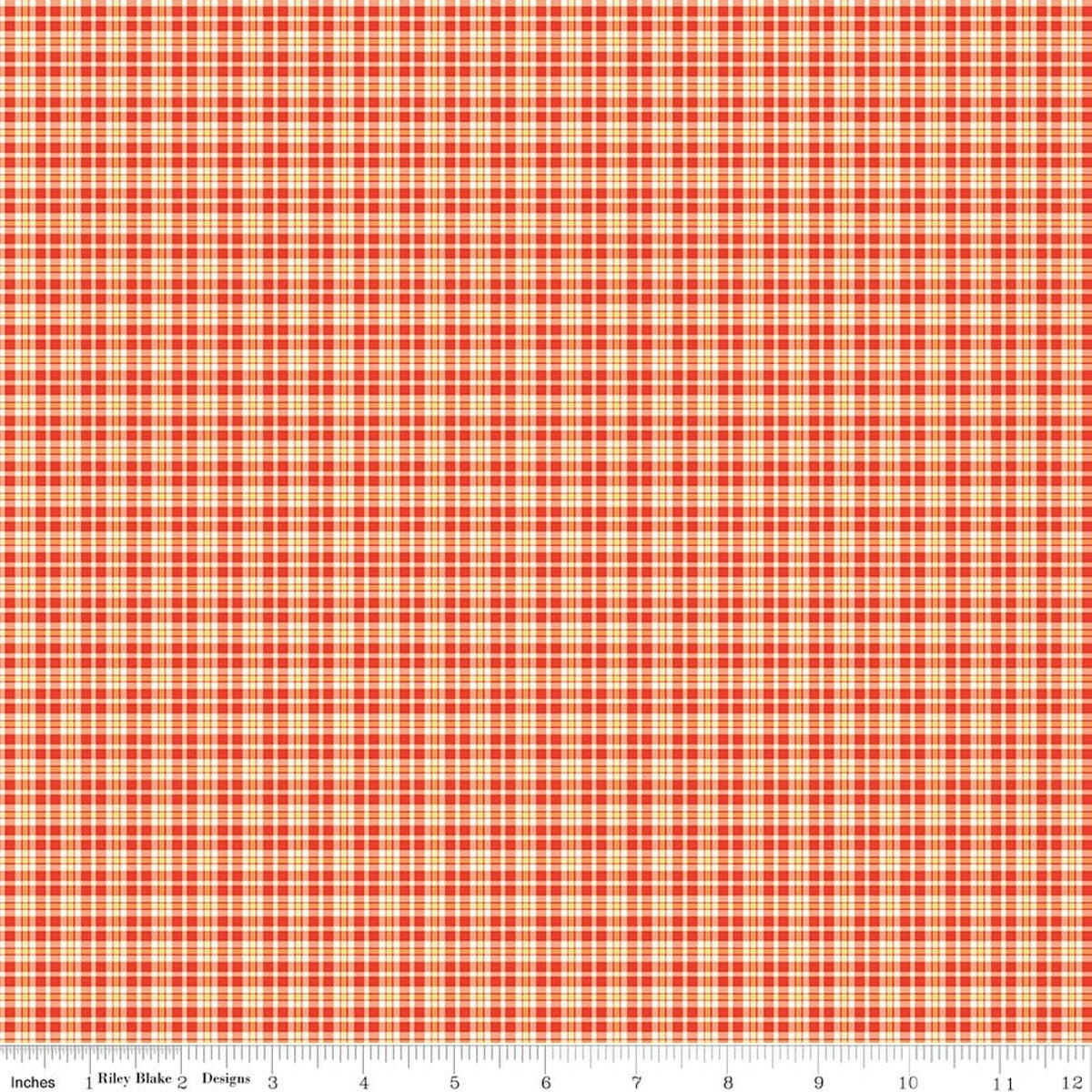 Summer's Town Plaid Red Sandy Gervais Riley Blake Designs Cotton Fabric RB-C17536-RED | US Fabric Shop