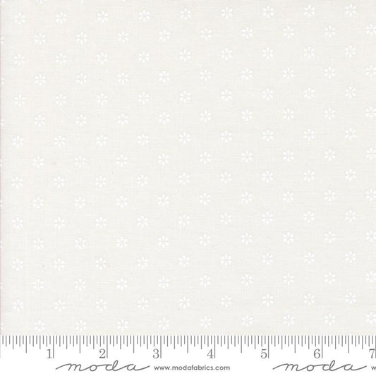 Summertime Sunshine Small Floral Cream White on White Camille Roskelley Moda Cotton Fabric