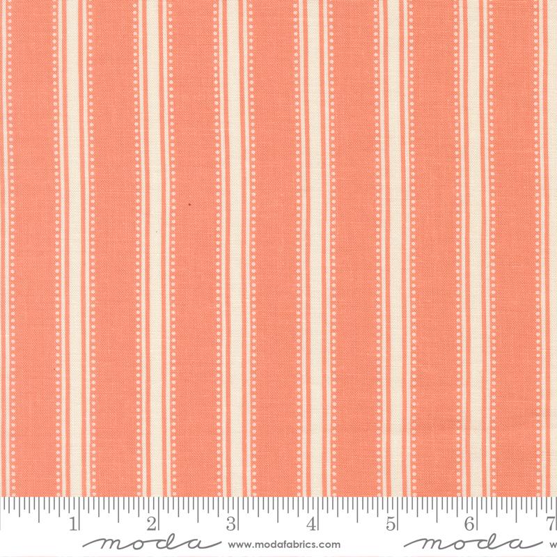 Sunbonnet Dots and Stripes Coral My Sew Quilty Life Moda Cotton Fabric MD-31767-41