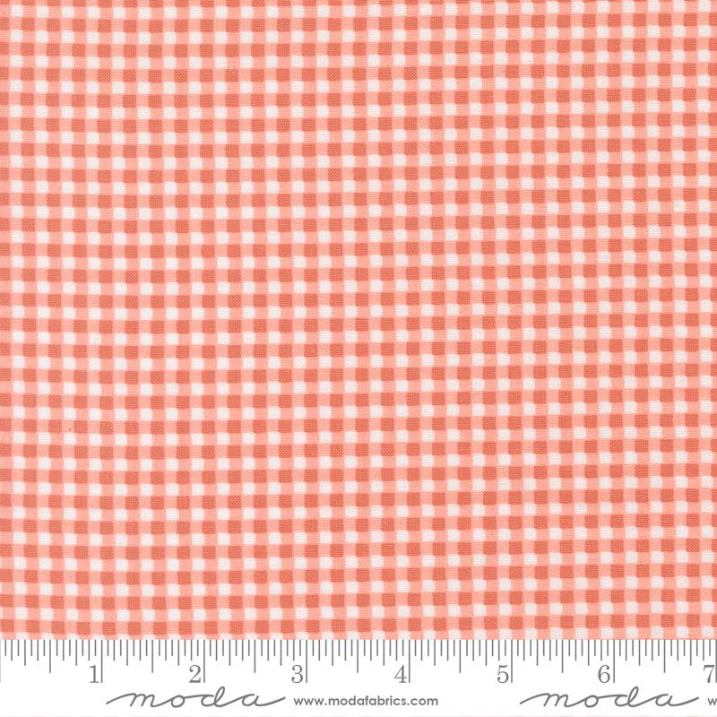 Sunbonnet Mini Gingham Coral My Sew Quilty Life Moda Cotton Fabric MD-31769-32