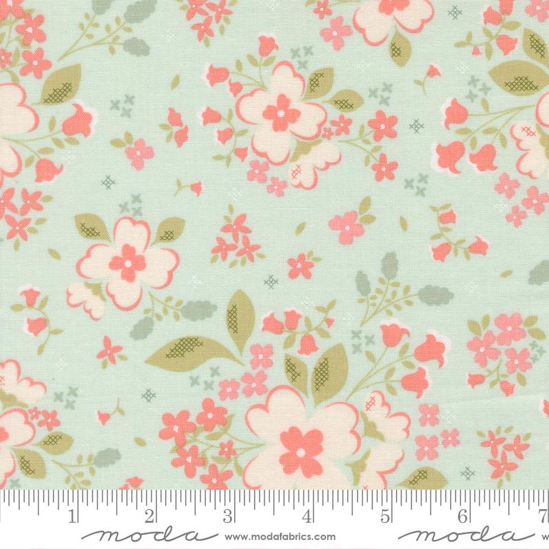 Sunbonnet Pretty Petals Pale Blue My Sew Quilty Life Moda Cotton Fabric MD-31760-19