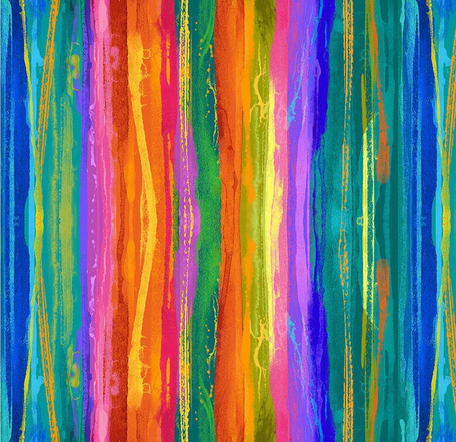 Sundance Sunflowers Stripe Multi Chong-A-Hwang Timeless Treasures Cotton Fabric TT-STRIPE-CD3309-MULTI