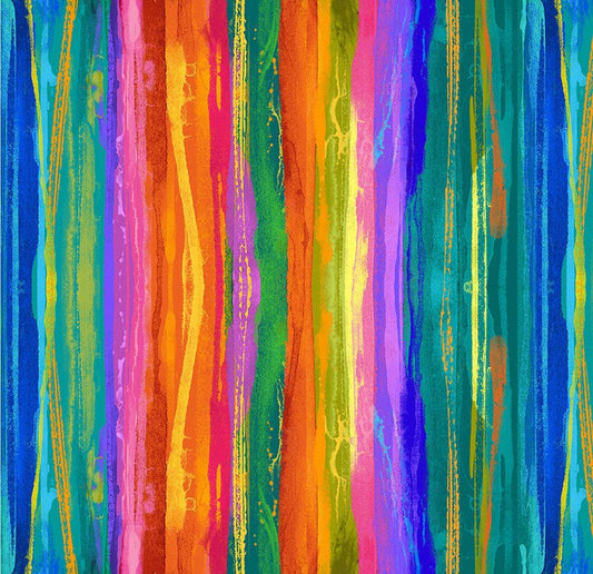 Sundance Sunflowers Stripe Multi Chong-A-Hwang Timeless Treasures Cotton Fabric TT-STRIPE-CD3309-MULTI