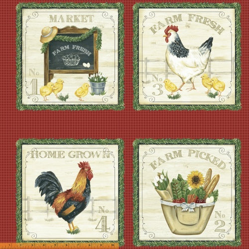Sunflower Market Panel 24" Multi Whistler Studios Windham Fabric Cotton Fabric