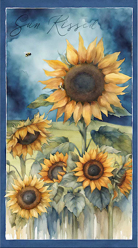 Sunkissed Sunflower Panel 24" Multi Nancy Mink Wilmington Prints Cotton Fabric WP-1665-33914-452