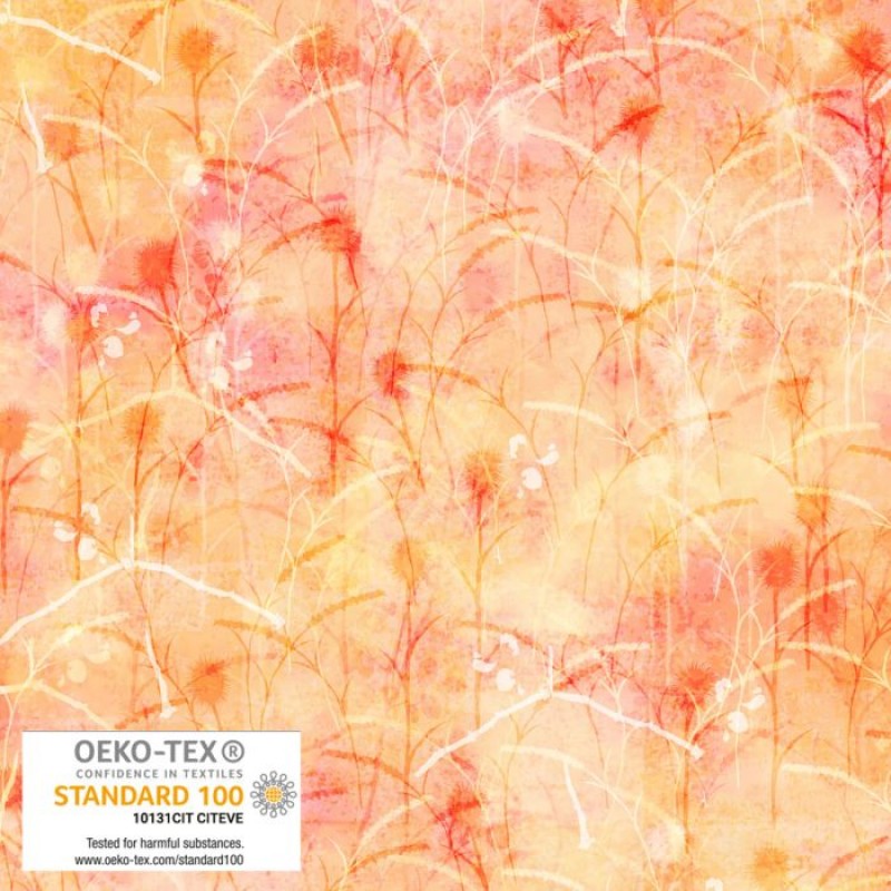 Sunset Bloom Grass Straw Pink Stof Blank Quilting Cotton Fabric