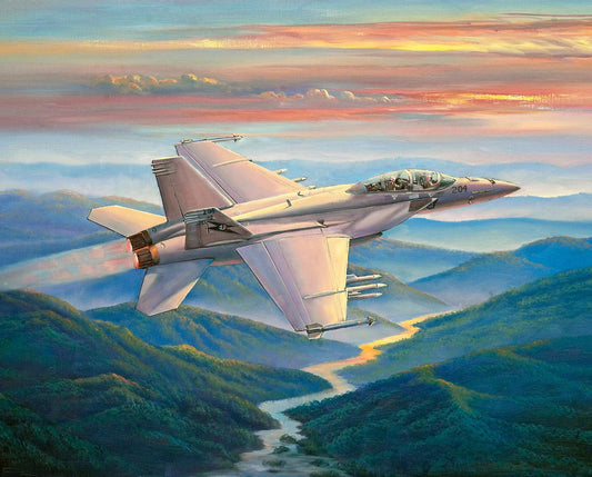 Sunset Sortie Airplane Jet Flying Digital Panel 36" Multi David Textiles Cotton Fabric DT-AL-4266-0C-1