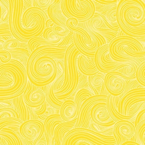 Just Color! Sunshine Yellow Swirl Studio E Cotton Fabric SE 1351-Sunshine