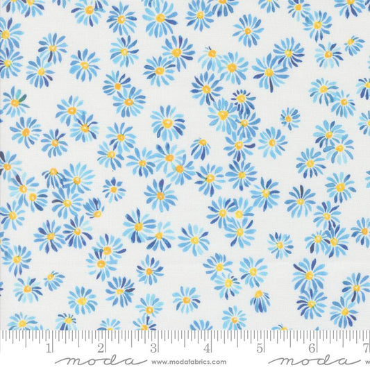 Sunshine & Blue Skies Garden Glory Small Floral Watercolor Light Blue Create Joy Project Moda Cotton Fabric