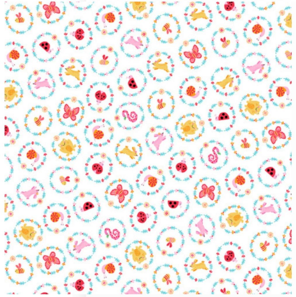 Sunshine Garden Motifs Vine Circle White Studio E Cotton Fabric SE-6702-21