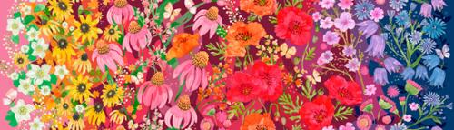 Superbloom Wildflowes Ombre Flowers Jewel Multi Robin Pickens Moda Cotton Fabric MD-48780-12