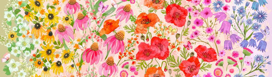 Superbloom Wildflowes Ombre Flowers Pastel Multi Robin Pickens Moda Cotton Fabric MD-48780-11