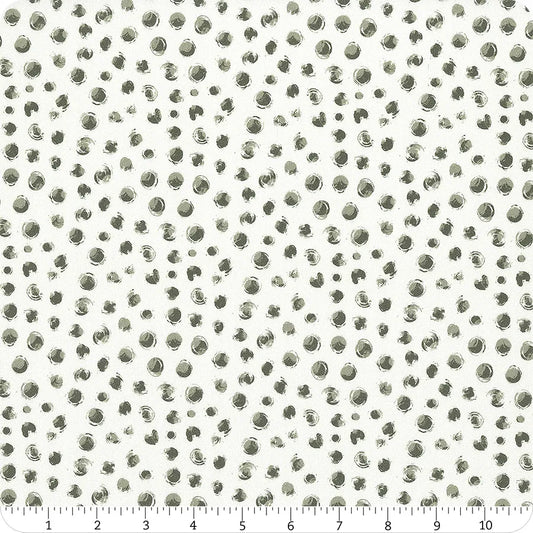 Sweet Lulla Brushstroke Dots Grey Ivy Jayne Camelot Cotton Fabric