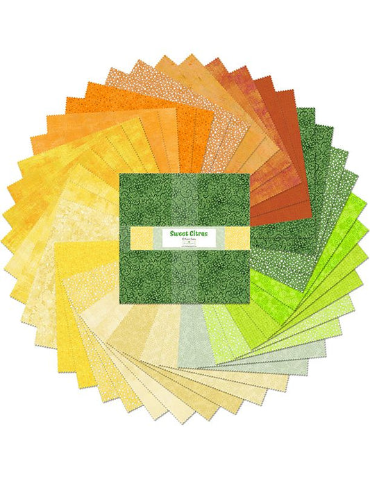 Sweet Citrus 10" Squares Karat Gems Revised 9/27/24 42pcs Wilmington Prints Cotton Precut Fabric WP-512-147-512