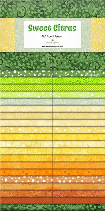Sweet Citrus 2.5" Strips Karat Gems Revised 9/27/24 40pcs Wilmington Prints Cotton Precut Fabric WP-842-147-842