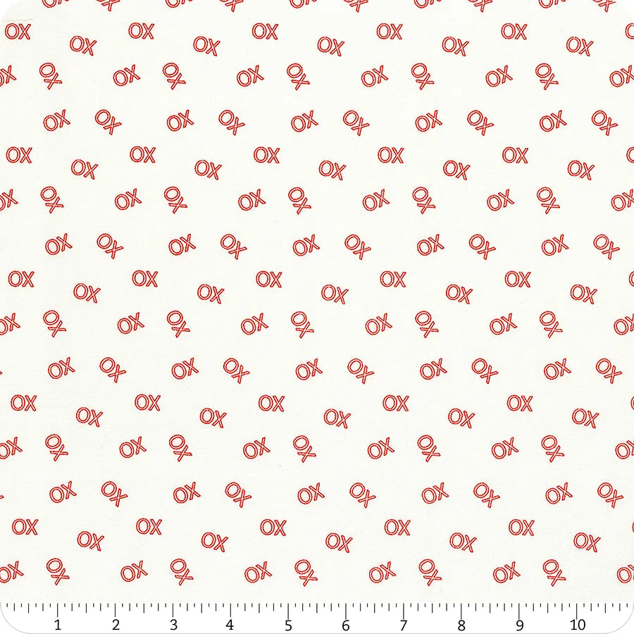 Sweetheart XO Cream My Mind's Eye Riley Blake Designs Cotton Fabric RB-C15504-CREAM