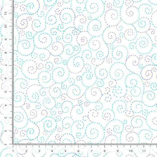 Swirl Pattern Extra Wide Backings 108" Timeless Treasures Cotton Fabric TT-XINDIGO-CD3355-WHITE