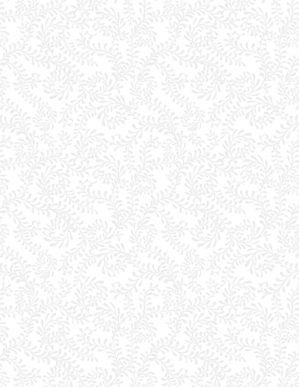 Essentials Swirling Leaves White on White 108" Wide Backing Wilmington Prints Cotton Fabric