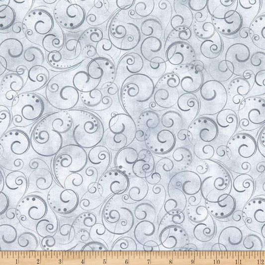 Swirling Splendor 108'' Wide back Cloud Gray Benartex Cotton Fabric BE 9705W-11