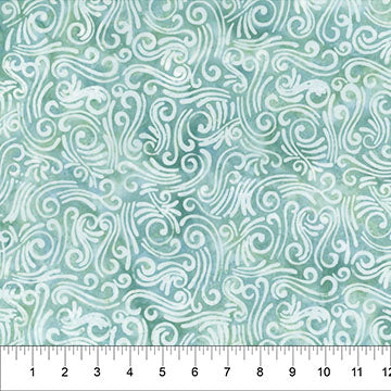 Swirls 108" Wide back Batik Seafoam Banyan Batiks Cotton Fabric BB-B81800-65