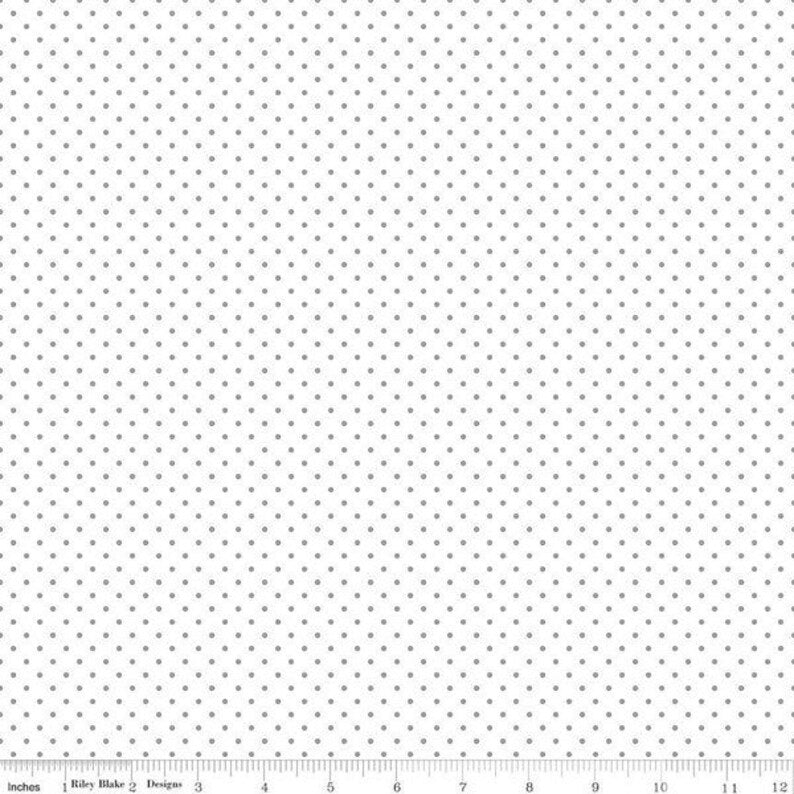 Swiss Dot On White Gray The RBD Designers Riley Blake Designs Cotton Fabric RB-C660-40-GRAY