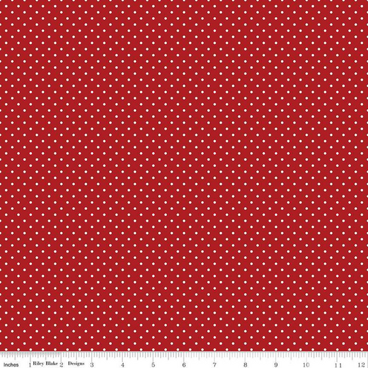 Swiss Dots Barn Red The RBD Designers Riley Blake Designs Cotton Fabric RB-C670-BARNRED