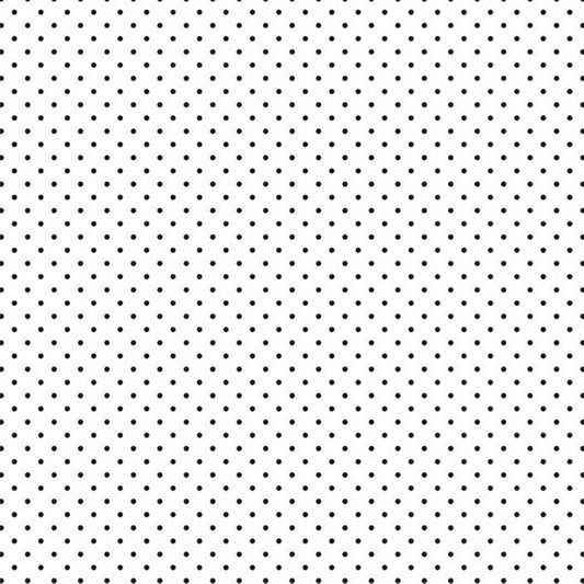 Swiss Dot White Black The RBD Designers Riley Blake Cotton Fabric RB-C660-110 BLACK