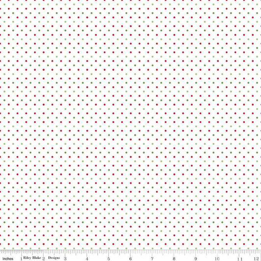 Swiss Dot White Christmas The RBD Designers Riley Blake Cotton Fabric RB-C660-Christmas