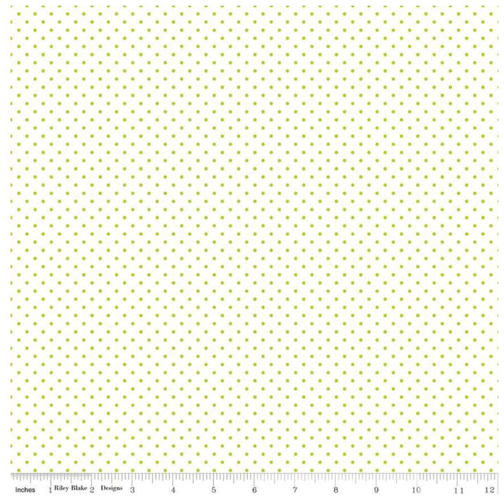 Swiss Dot Lime Green White The RBD Designers Riley Blake Designs Cotton Fabric RB-C660-32