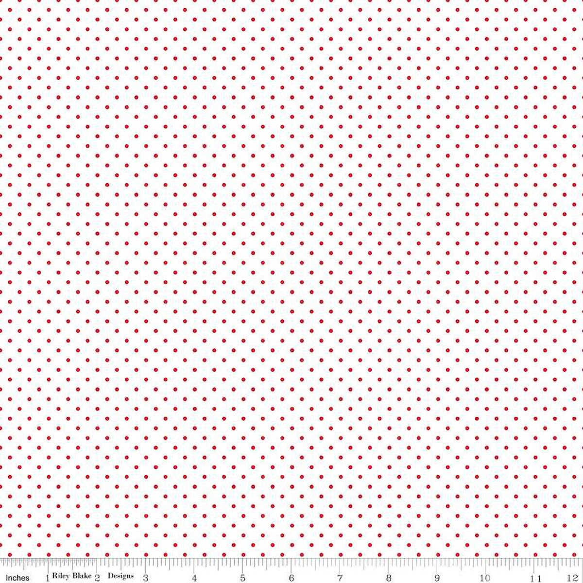 Swiss Dot White Red The RBD Designers Riley Blake Cotton Fabric RB-C660-80 RED