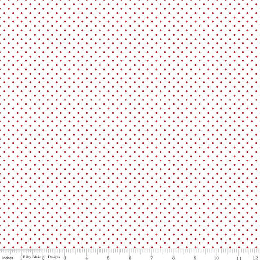 Swiss Dot White Red The RBD Designers Riley Blake Cotton Fabric RB-C660-80 RED