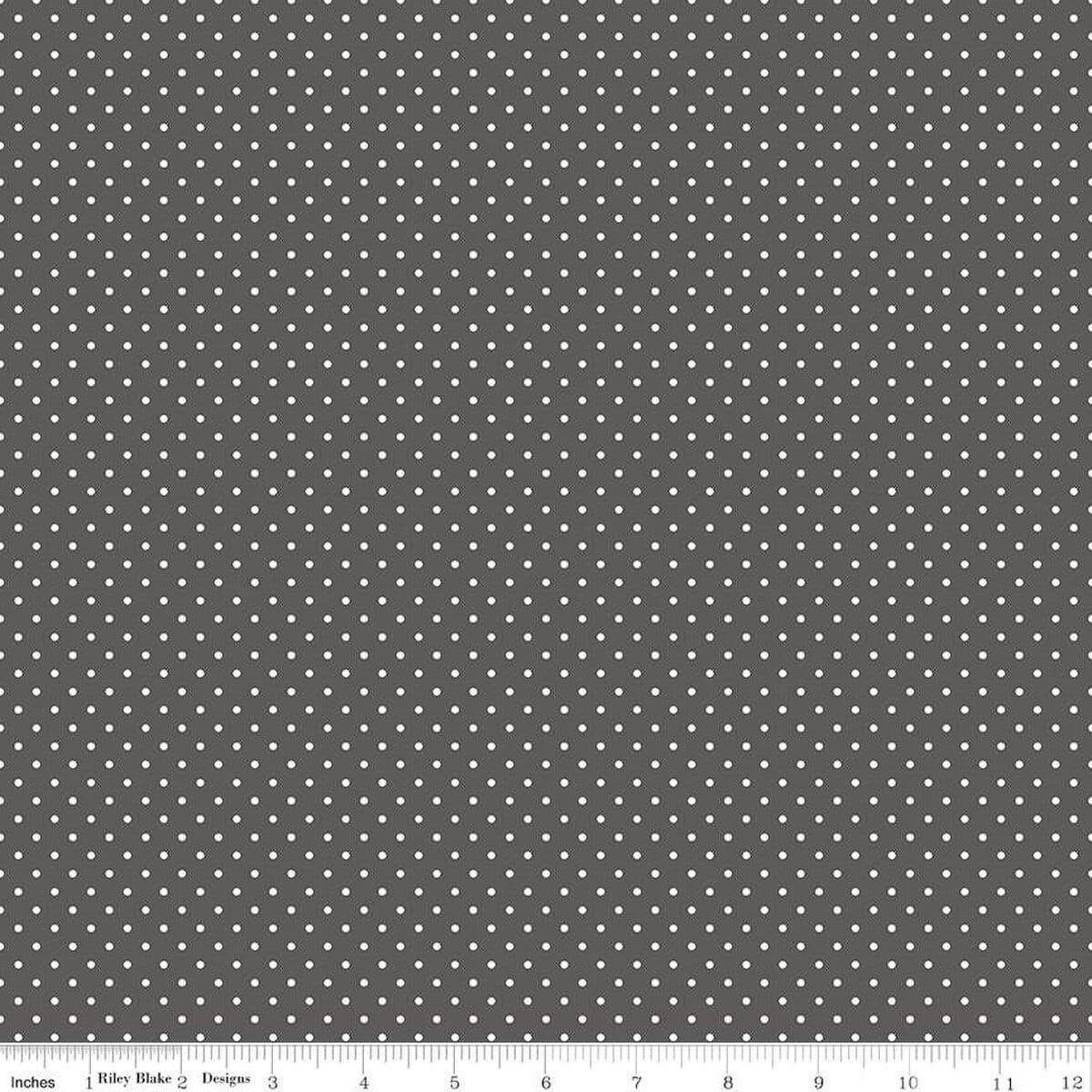 Swiss Dots White Shadow Dark Gray The RBD Designers Riley Blake Designs Cotton Fabric RB-C670-SHADOW | US Fabric Shop