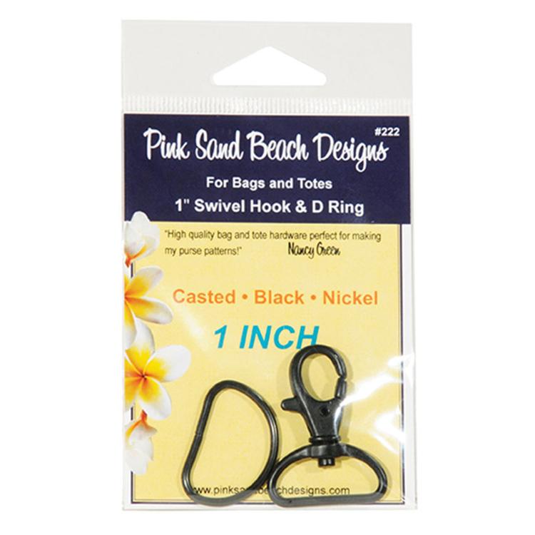 Swivel Hook & D Ring 1" Black Nickel Pink Sand Beach Designs PSB-222