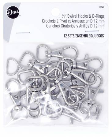 Swivel Hooks & D Rings 1/2" Nickel Dritz