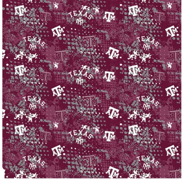 Texas A&M Aggies NCAA College Splatter Sykel Cotton Fabric TAM-835
