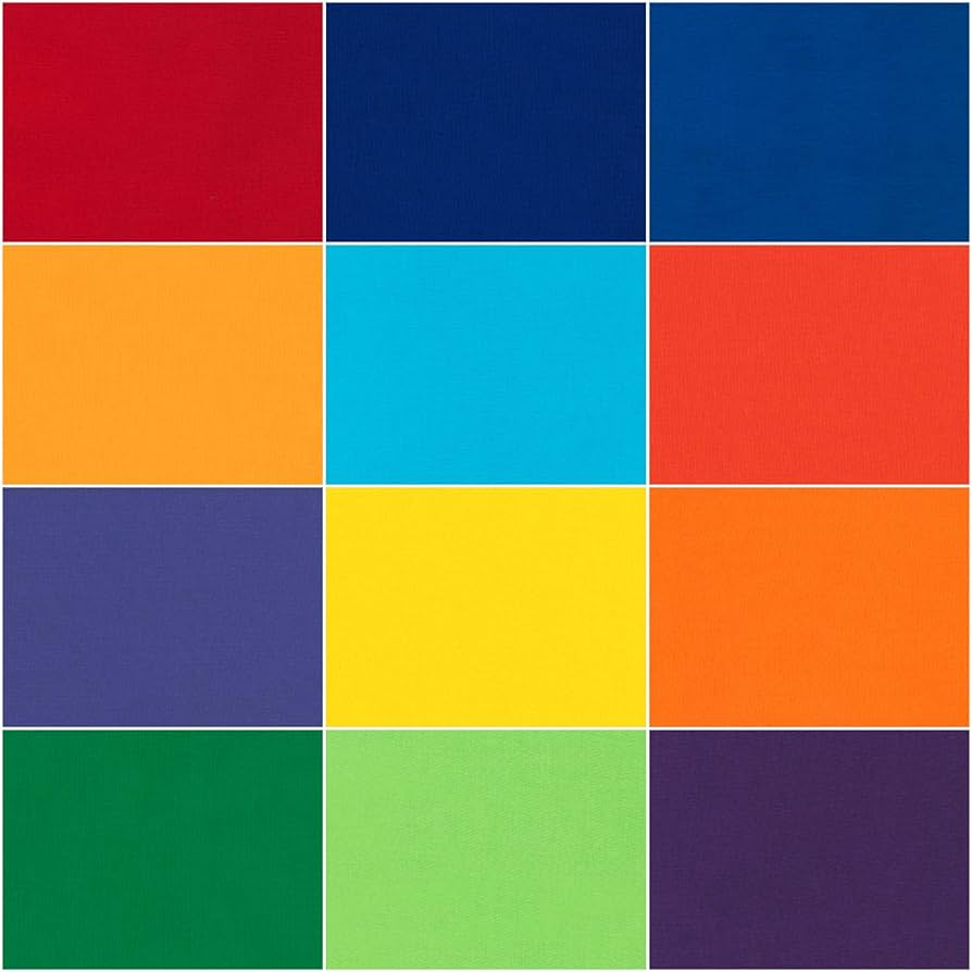 Kona Bright Rainbow 10" Squares 42pcs Robert Kaufman Cotton Fabric Kona-TEN-655-42