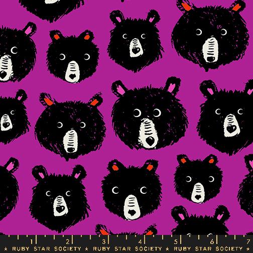 Teddy And The Bears Animals Cheshire Purple Sarah Watts Ruby Star Society Moda Fabrics Cotton Fabric