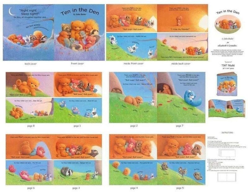 Ten in The Den Book Panel 36" Elizabeth's Studio Cotton Fabric