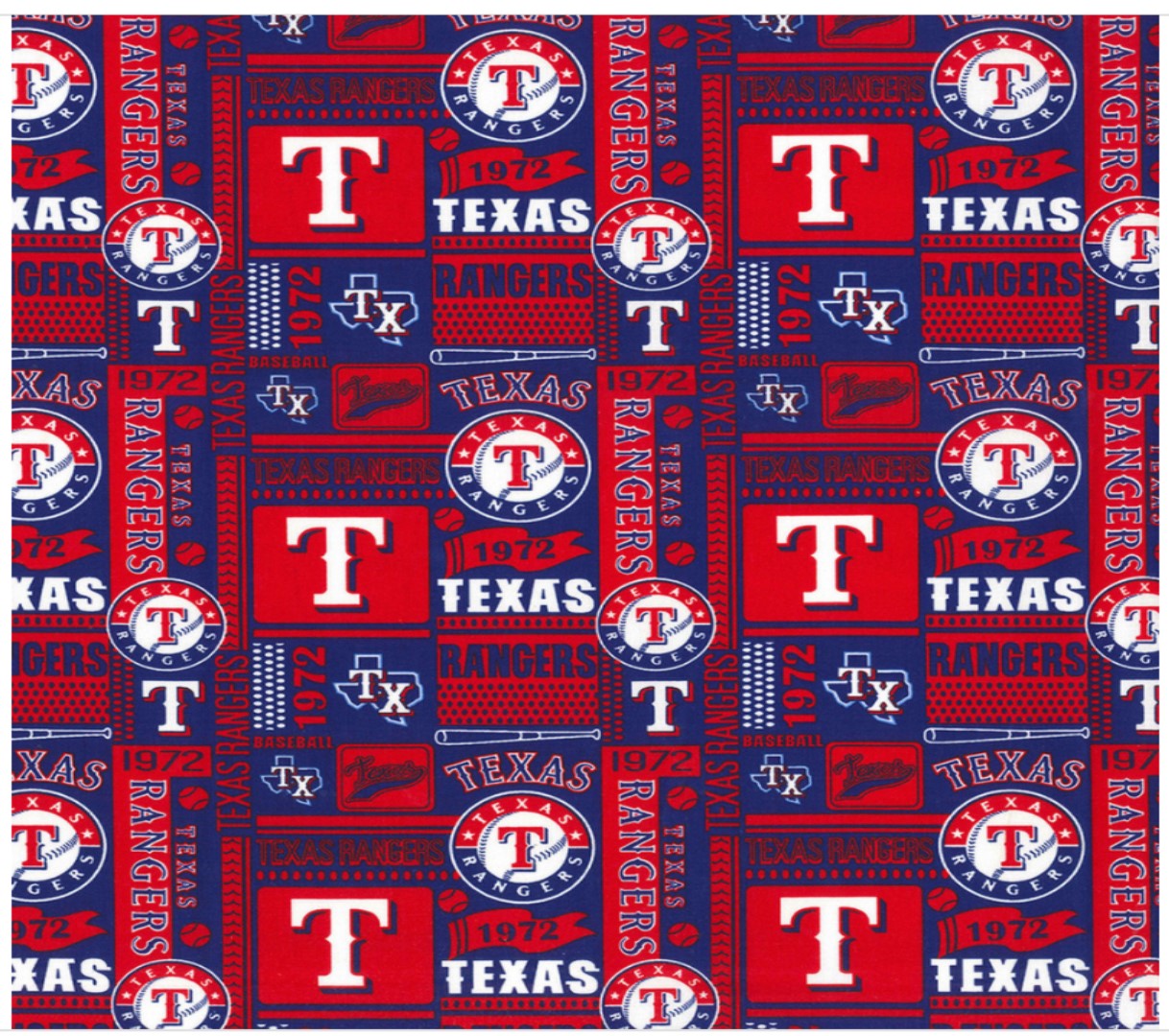 Texas Rangers MLB Baseball Block Fabric Traditions Cotton Fabric MLB-60314B