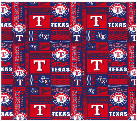 Texas Rangers MLB Baseball Block Fabric Traditions Cotton Fabric MLB-60314B