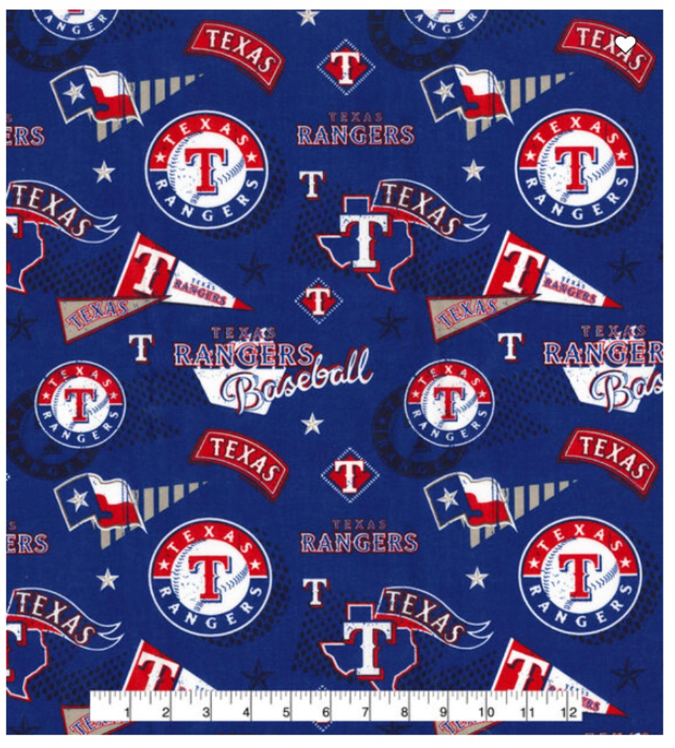 Texas Rangers MLB Baseball Vintage Fabric Traditions Cotton Fabric | US Fabric Shop