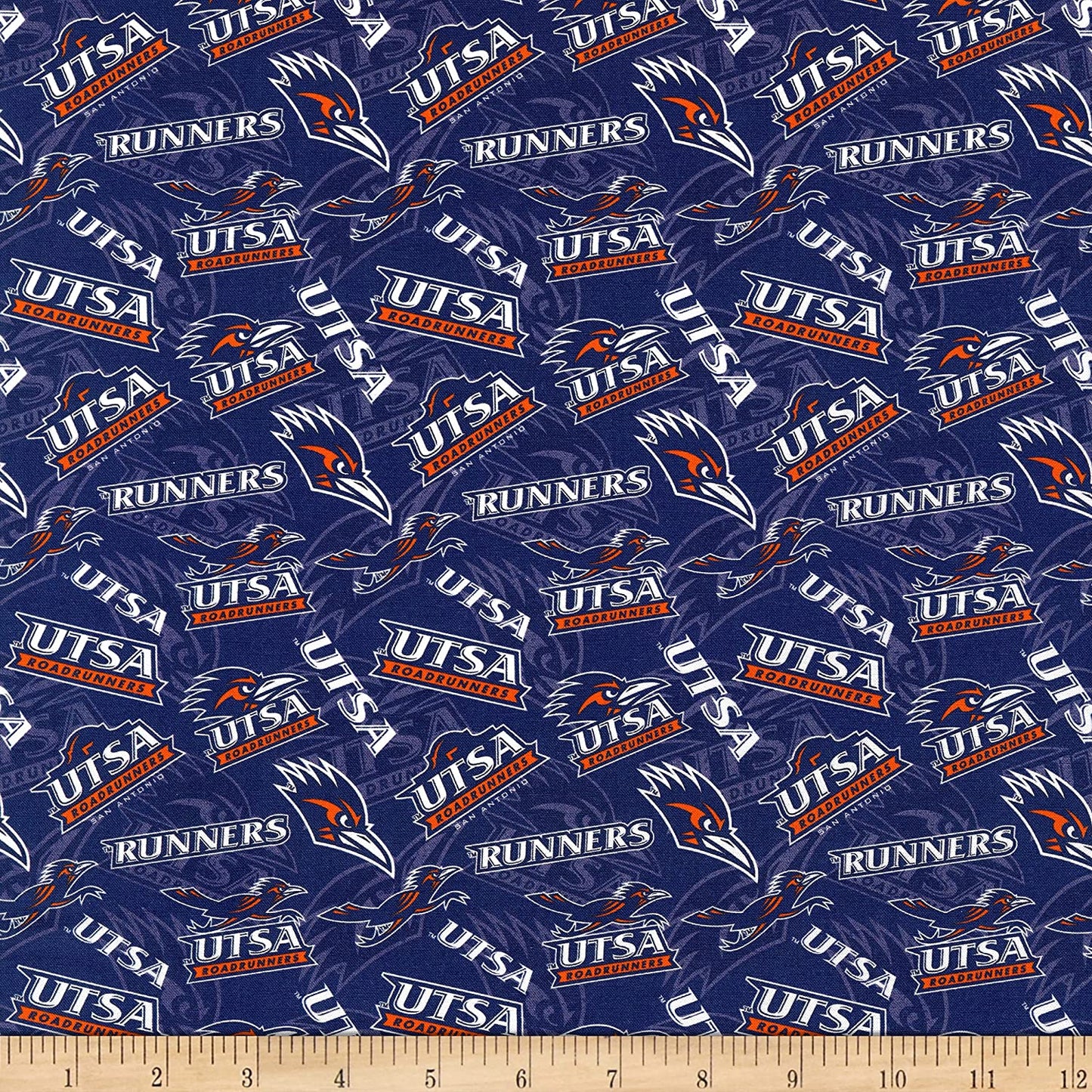 Texas San Antonio Roadrunners NCAA College Tone on Tone Sykel Cotton Fabric USTA-1178