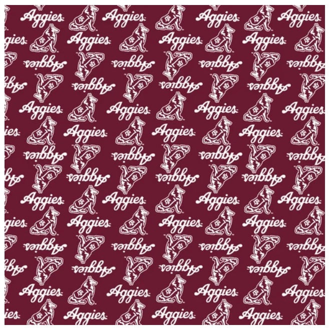 Texas A&M Aggies NCAA College Mini Packed Logo Sykel Enterprises Cotton Fabric TAM-1390