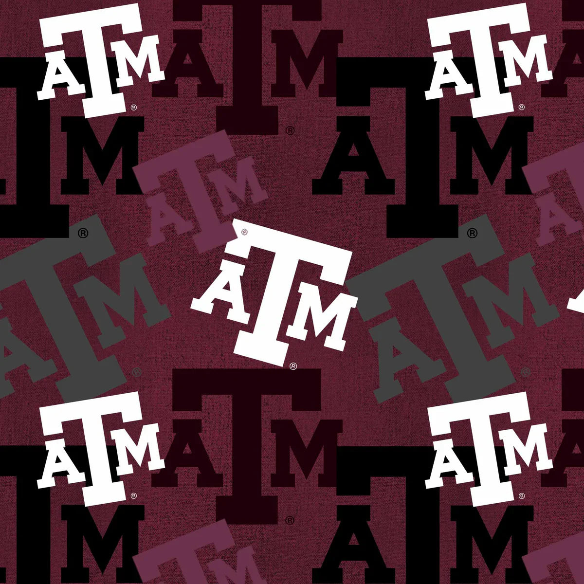 Texas A&M Aggies NCAA College Letters Sykel Cotton Fabric SYK-TAM-1372