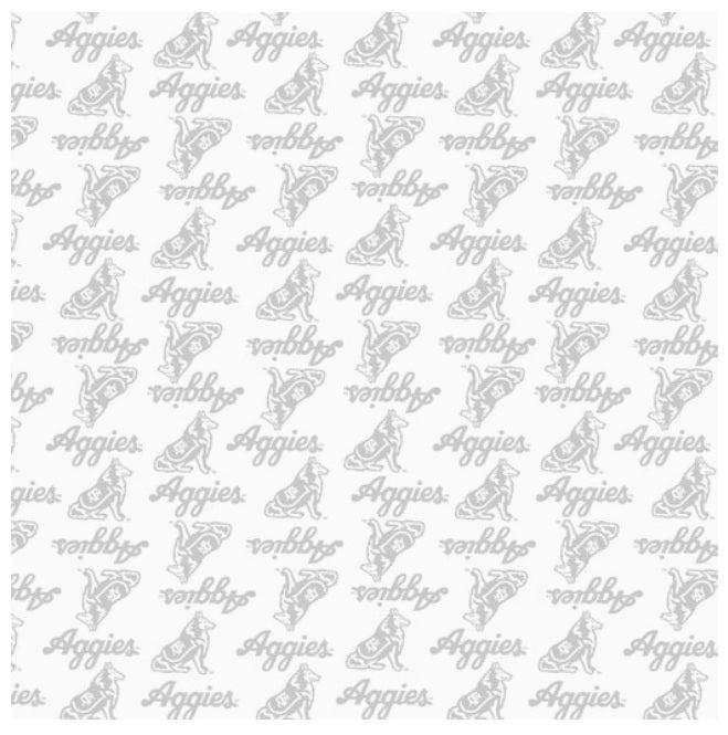 Texas A&M Aggies NCAA College White on White Mini Pigment Print Sykel Enterprises Cotton Fabric TAM-1393-W