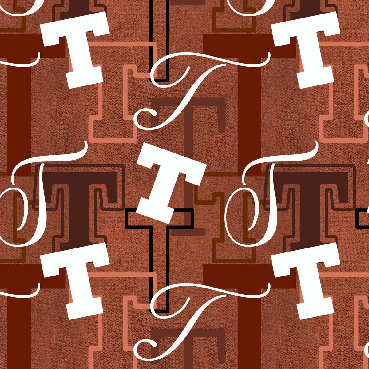 Texas Longhorns NCAA College Letters Sykel Cotton Fabric SYK-TX-1372