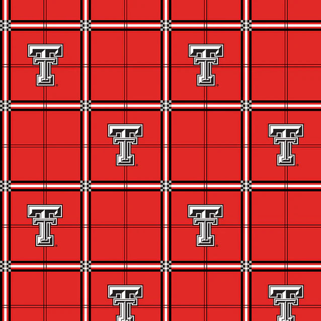Texas Tech Red Raiders NCAA College Plaid Sykel Enterprises Cotton Flannel Fabric TTU-023